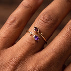 Adjustable BirthStone Ring "Tulip"