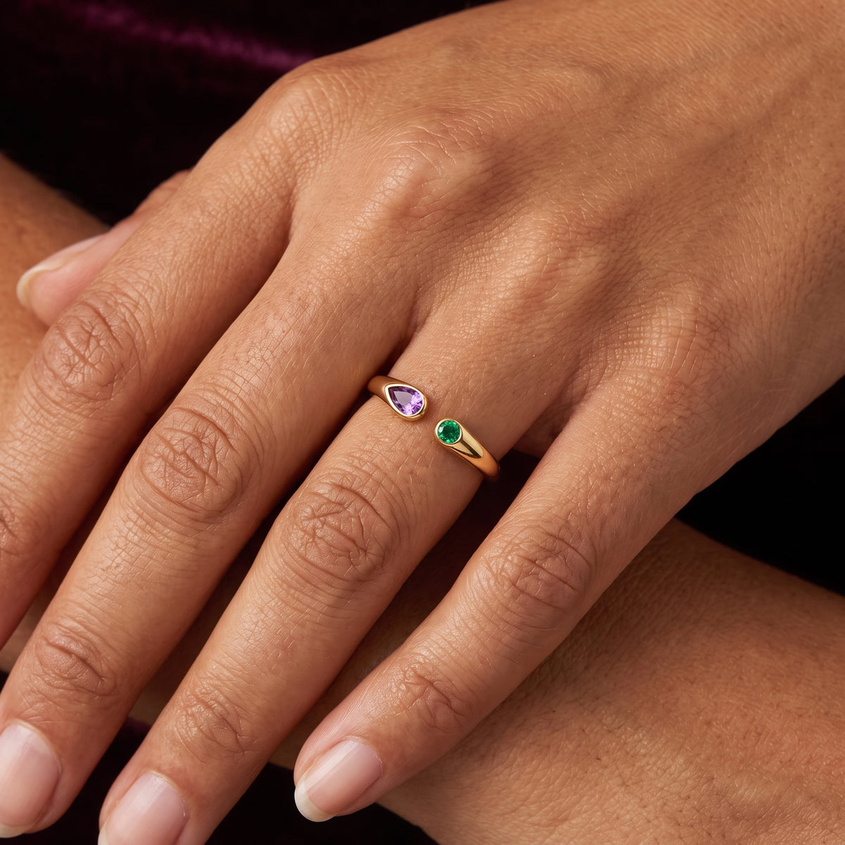 Adjustable BirthStone Ring "Iris"