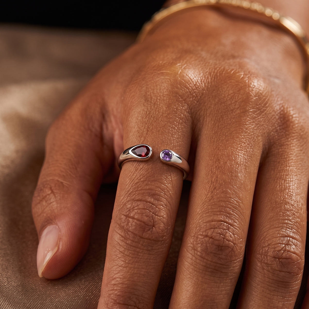 Adjustable BirthStone Ring "Iris"