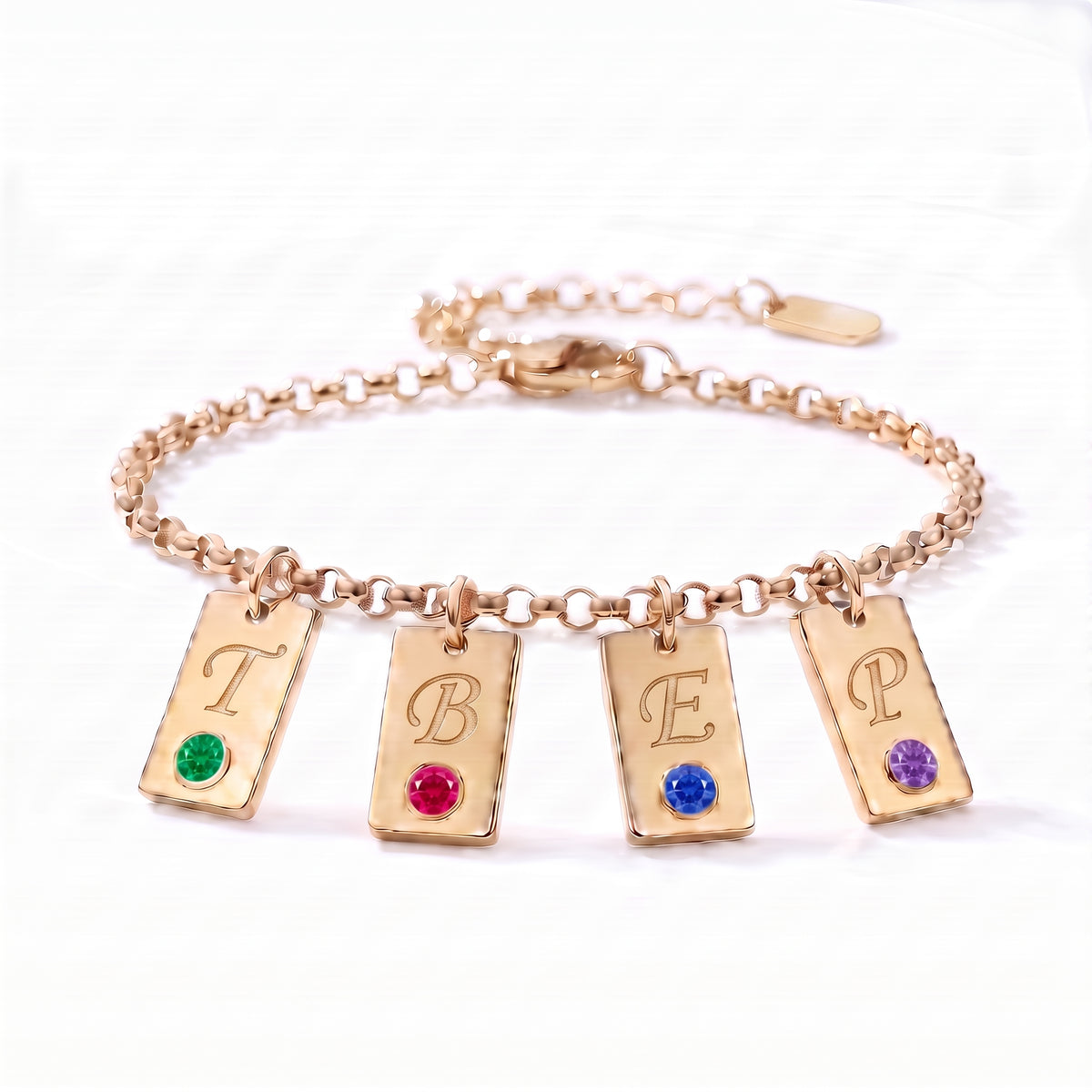 Initial Birthstone Bracelet "Nova"