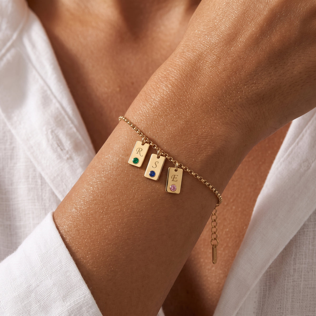 Initial Birthstone Bracelet "Nova"