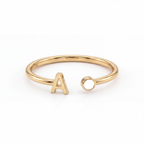 Adjustable Initial Birthstone Ring "Tove"