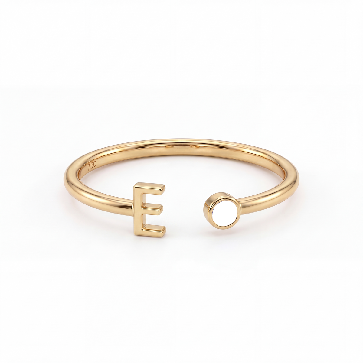Adjustable Initial Birthstone Ring "Tove"