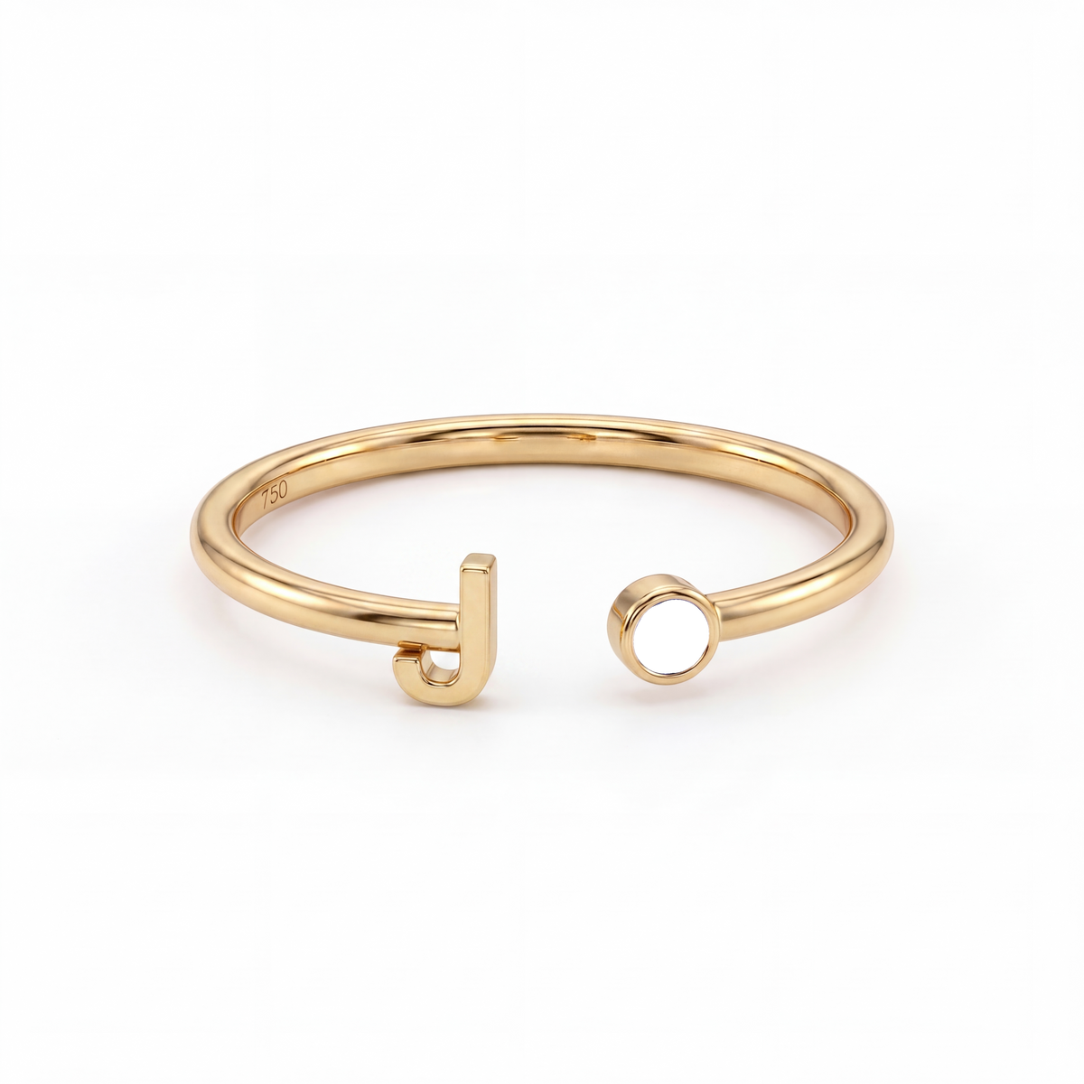 Adjustable Initial Birthstone Ring "Tove"