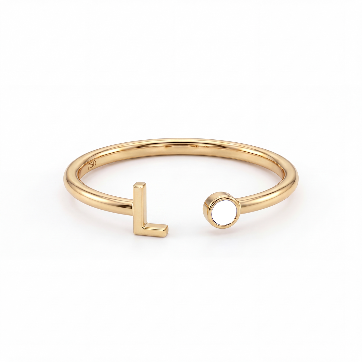 Adjustable Initial Birthstone Ring "Tove"