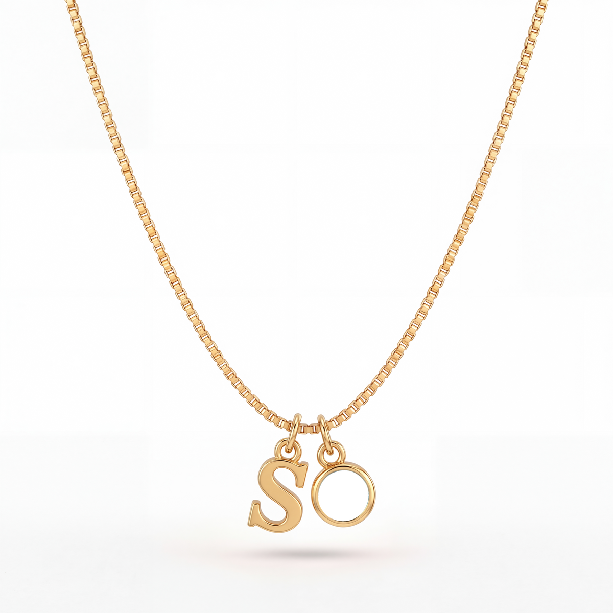 Initial Birthstone Necklace "Cora"
