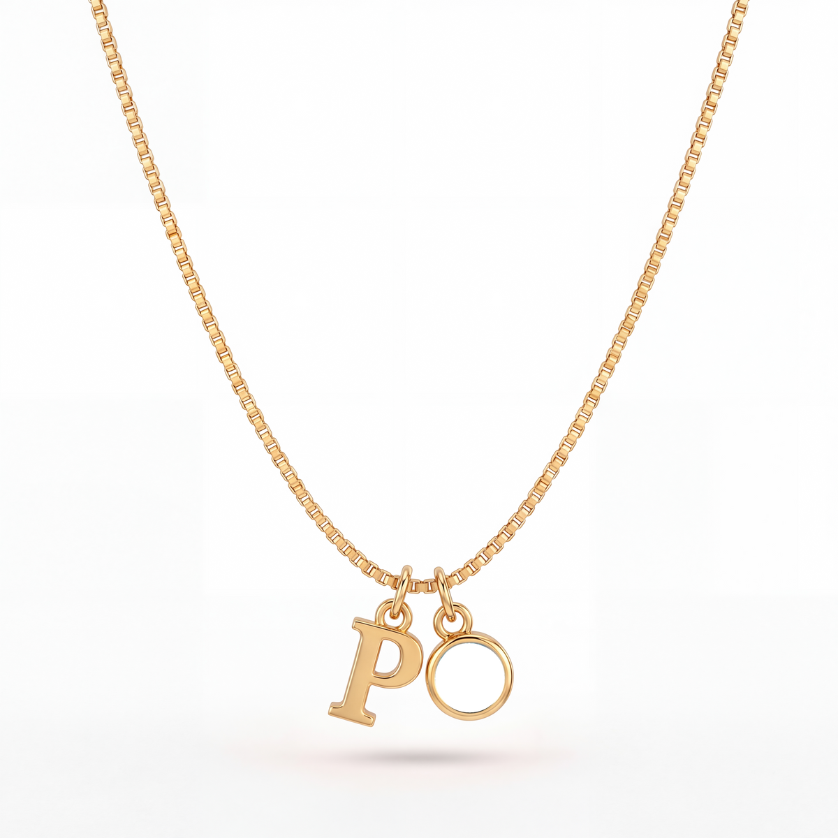 Initial Birthstone Necklace "Cora"