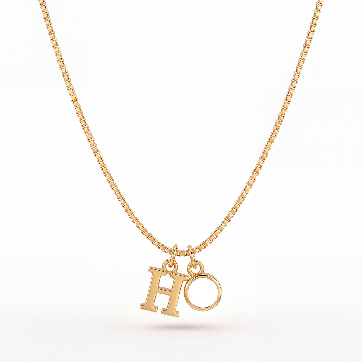 Initial Birthstone Necklace "Cora"