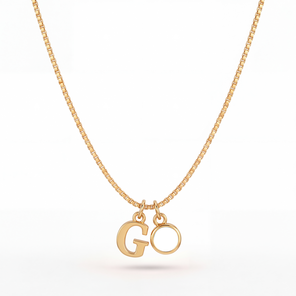 Initial Birthstone Necklace "Cora"