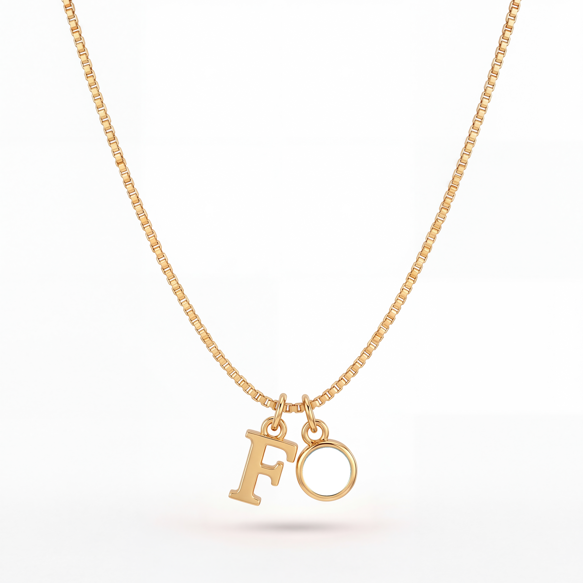 Initial Birthstone Necklace "Cora"