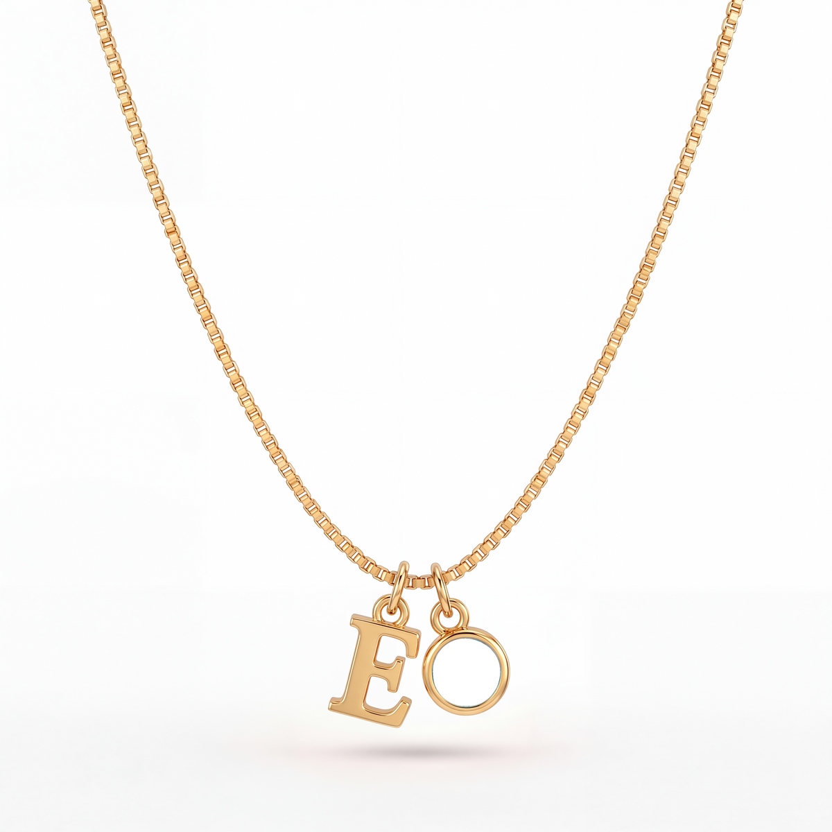 Initial Birthstone Necklace "Cora"