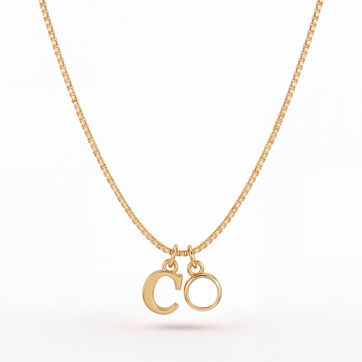 Initial Birthstone Necklace "Cora"