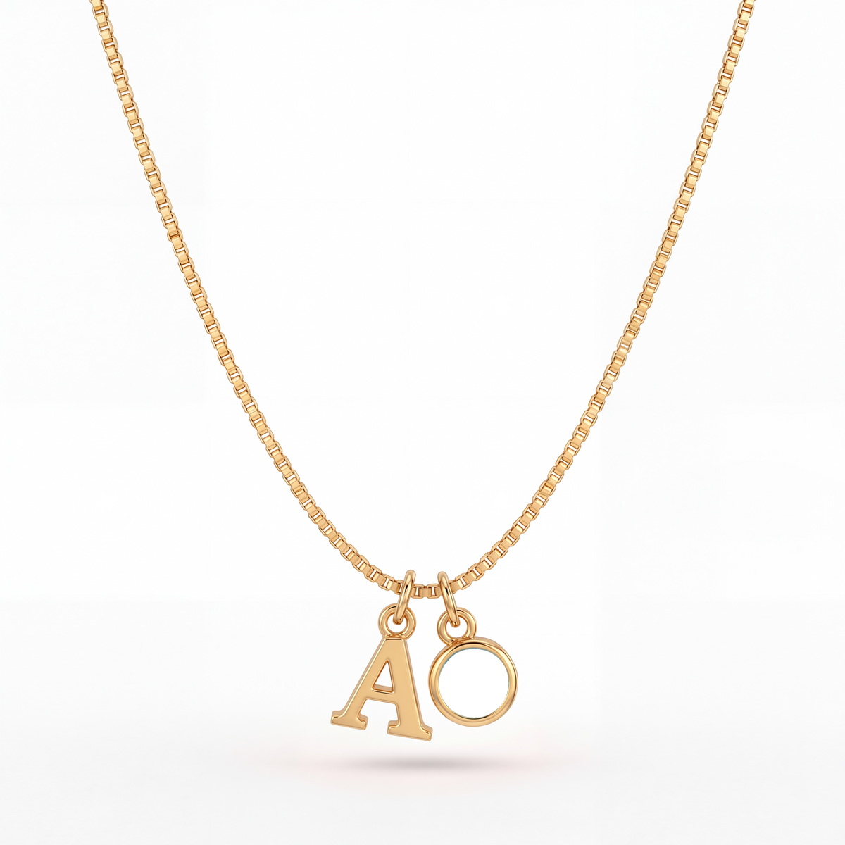 Initial Birthstone Necklace "Cora"