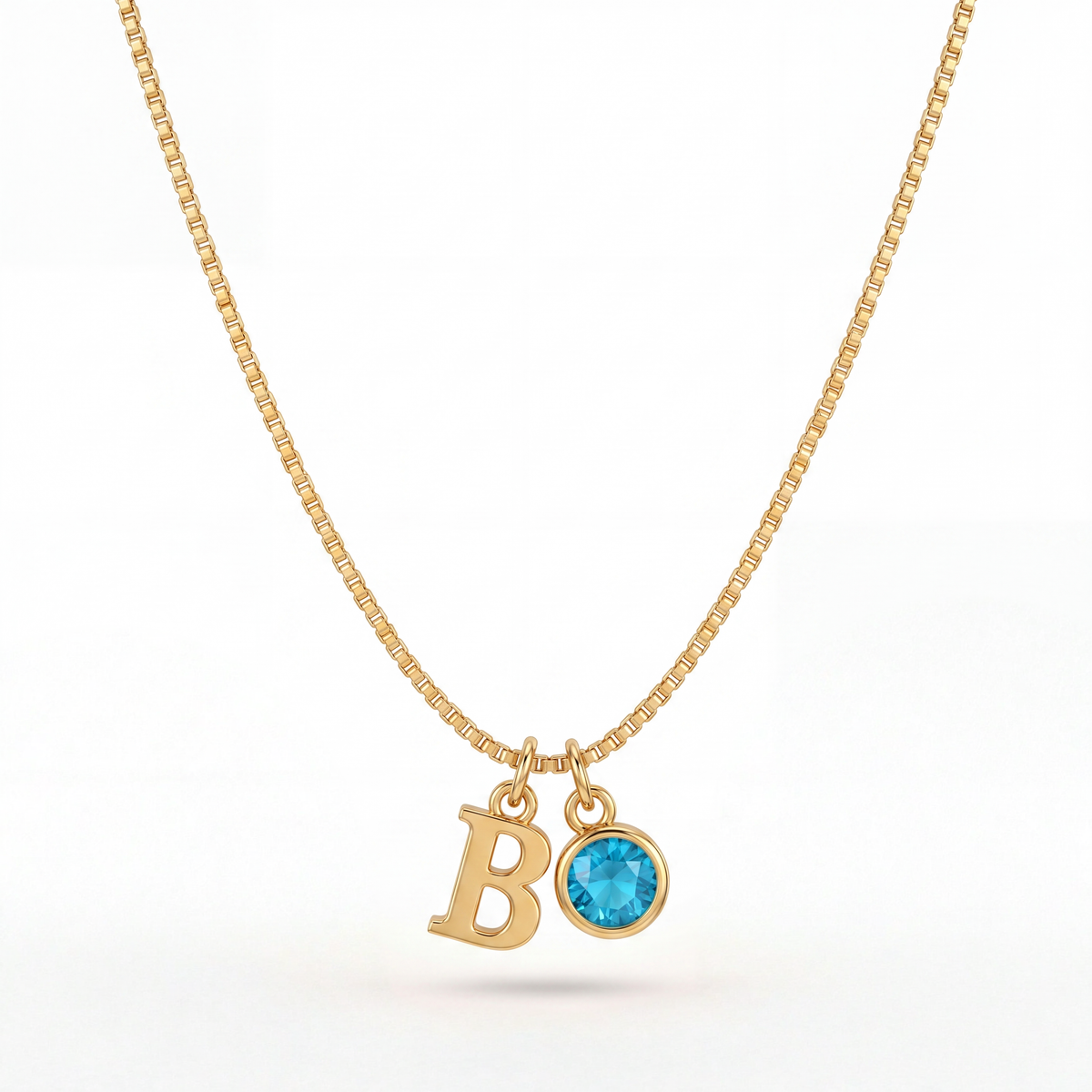 Initial Birthstone Necklace "Cora"