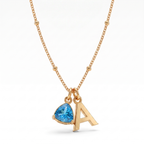Initial Birthstone Necklace "Luna"