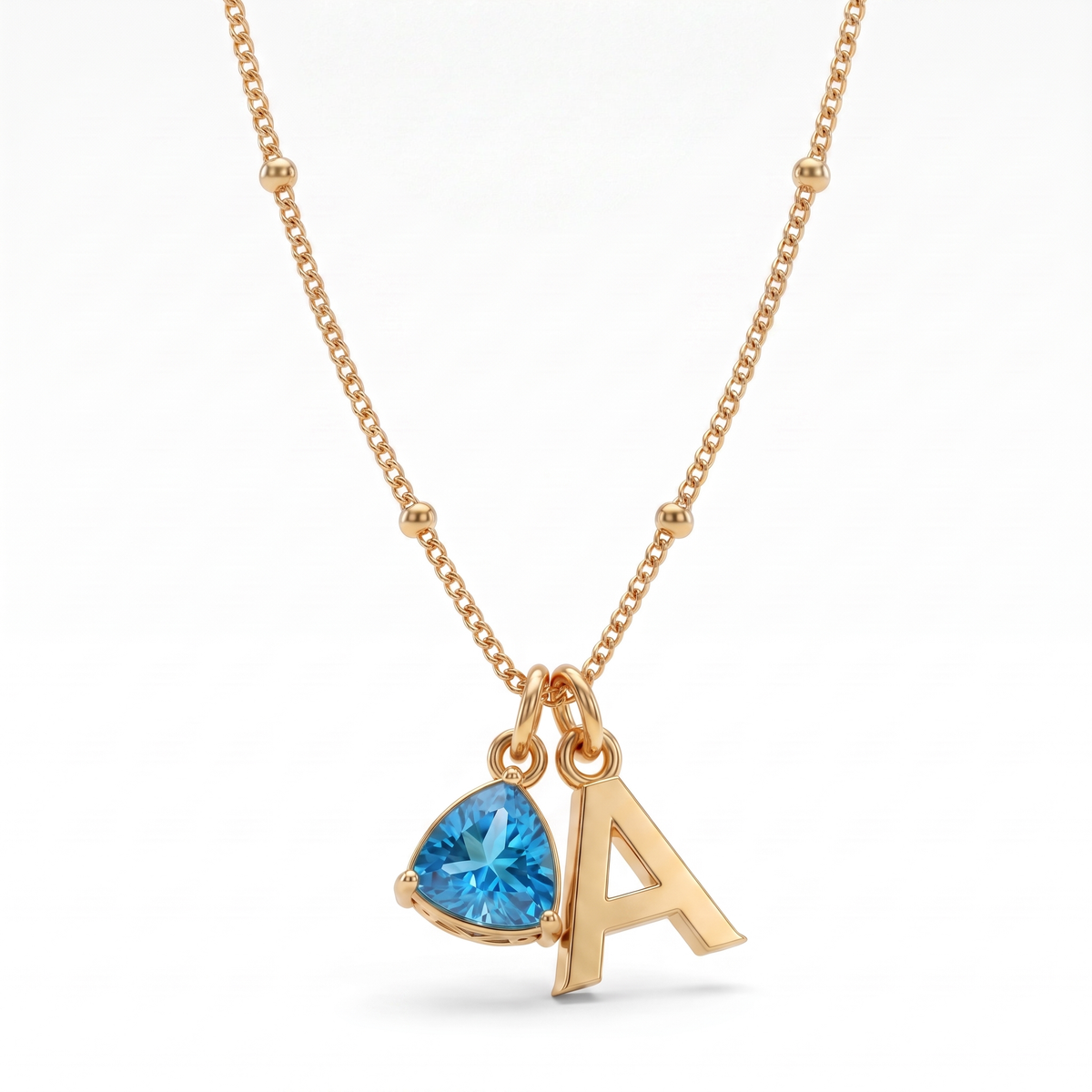 Initial Birthstone Necklace "Luna"