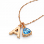 Initial Birthstone Necklace "Luna"