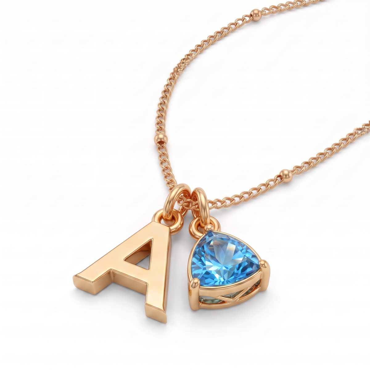 Initial Birthstone Necklace "Luna"