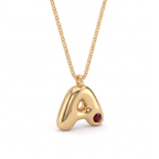 Initial Birthstone Necklace "Faye"