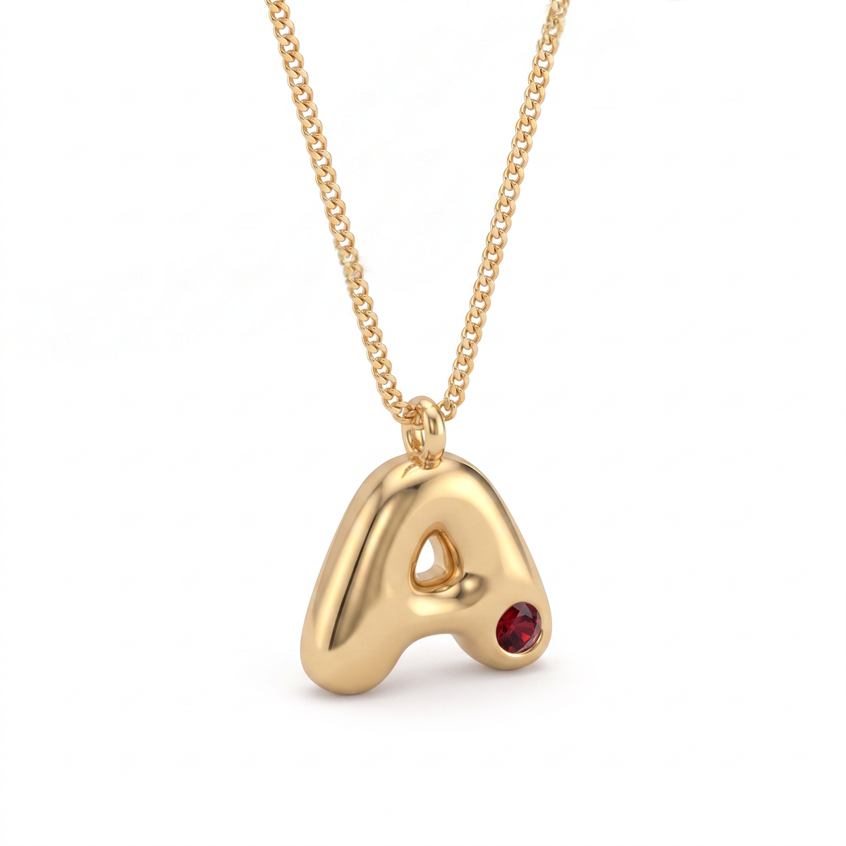 Initial Birthstone Necklace "Faye"