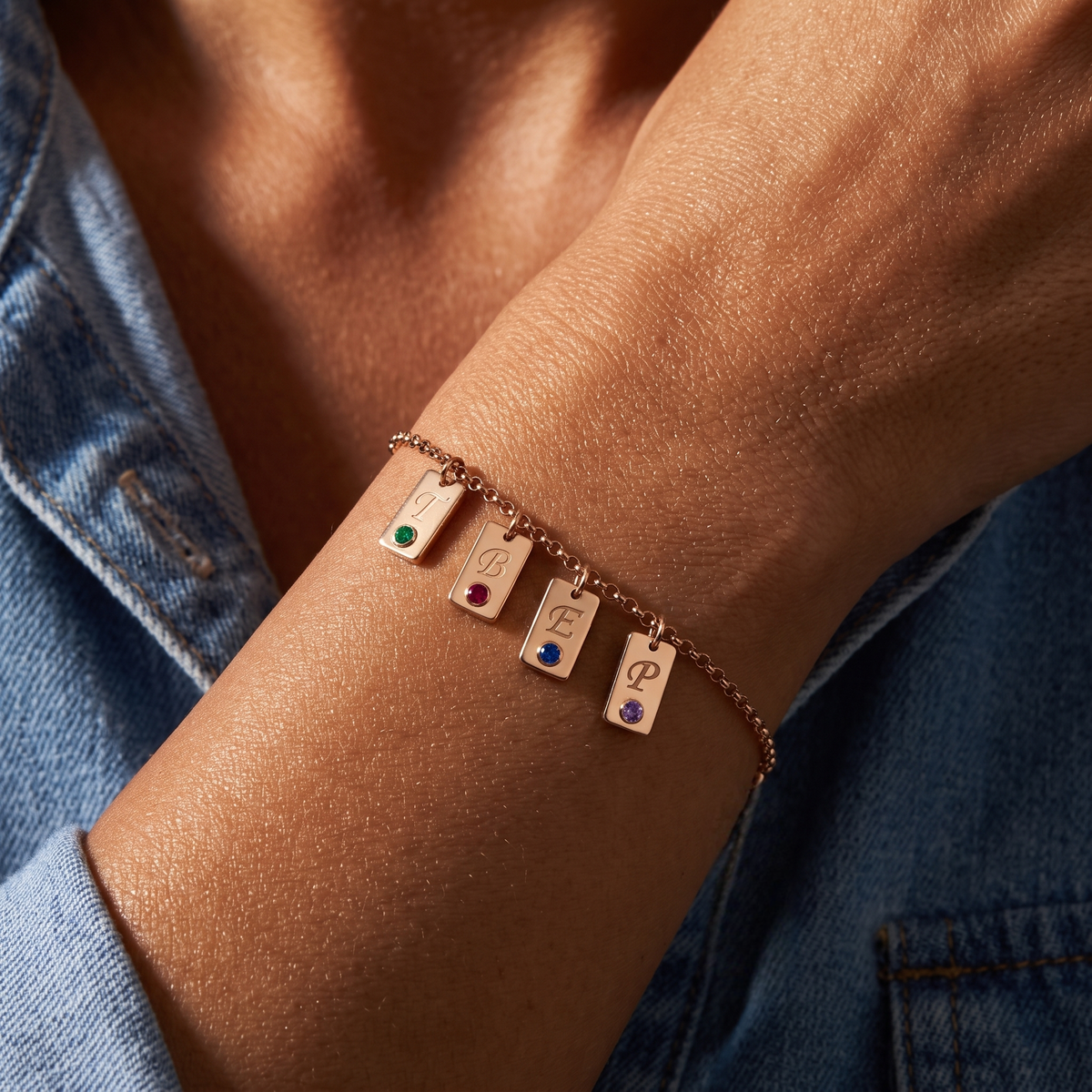 Initial Birthstone Bracelet "Nova"